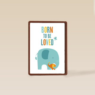 Geboortefelicitatie born to be loved olifant