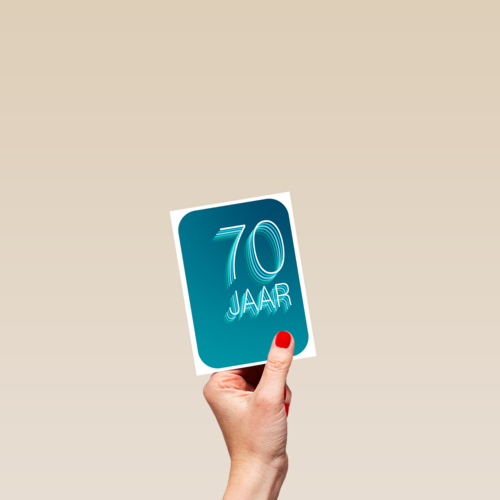 Verjaardagskaart 70 jaar blauw groen