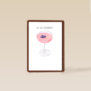 Verjaardagskaart cocktail sip sip hooray