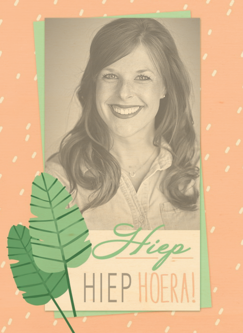 hiep hiep hoera blaadjes vrouw