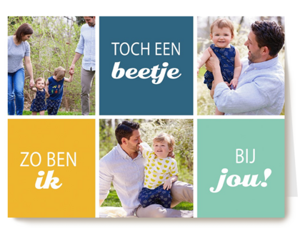 fotokaart verjaardag man zo ben ik toch een beetje bij jou