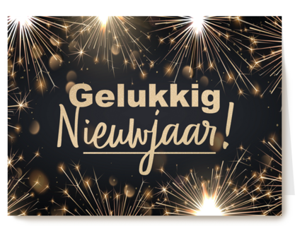 nieuwjaarskaart met vonken