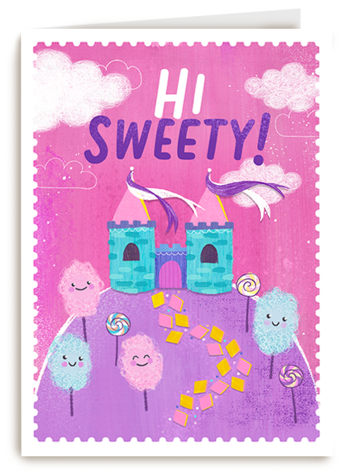 Kaart Hallmark | Felicitatie nieuwe woning Housewarming | Kinderpostzegels - Hi sweety!