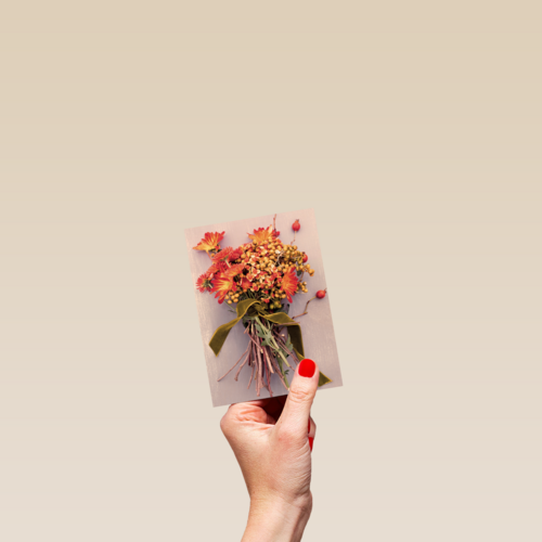 herfst kaart met herfstbloemen