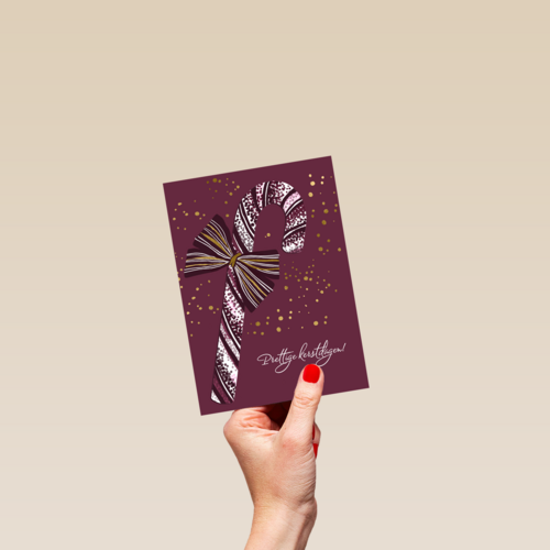 Kerstkaart candy cane