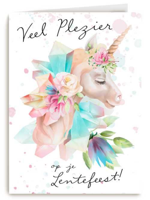 Kaart Hallmark | Lentefeest | Veel Plezier Op Je Lentefeest Unicorn