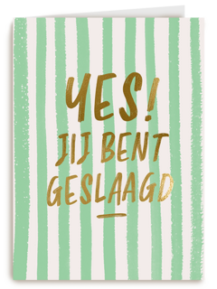 Geslaagd yes groen strepen