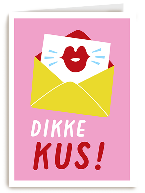Kaart Hallmark | Beterschapskaarten | Zomaar Kaartje Dikke Kus Roze