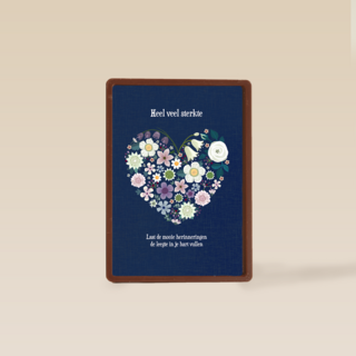 Condoleance kaart hart met bloemen