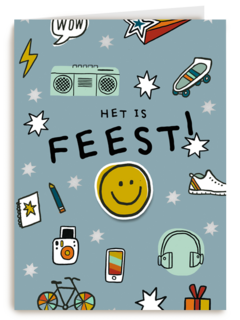 verjaardagskaart het is feest