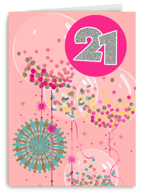 ballonnen met confetti voor 21ste verjaardag