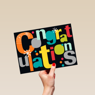 felicitatie met stippen en sterren