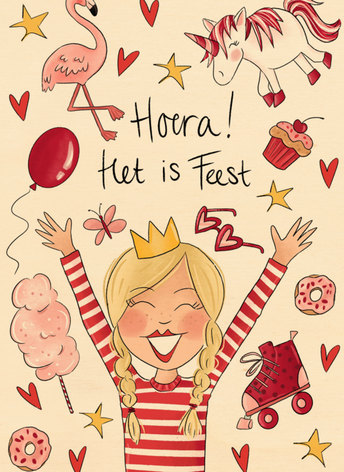 meisjesverjaardag hoera het is feest vandaag