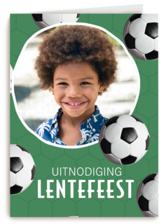 Uitnodiging Lentefeest voetbal fotokaart