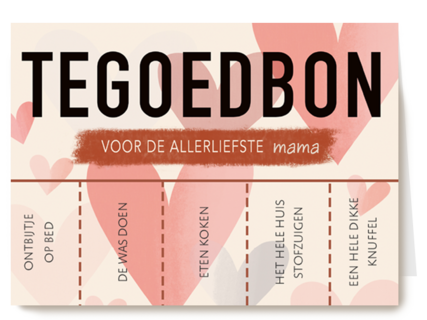 moederdagkaart met tegoedbonnen