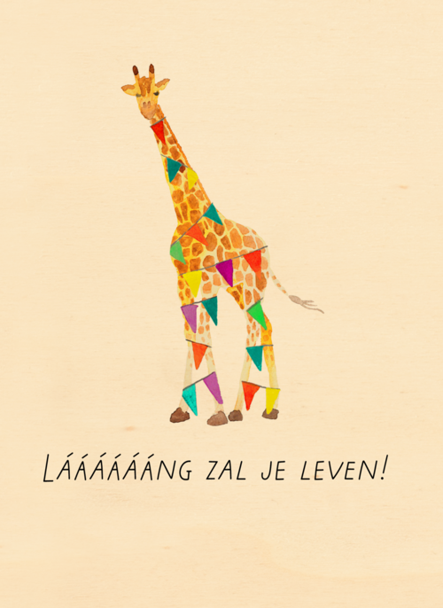 Laaaaaaaaang zal je leven kaart met giraf