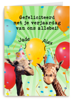 Gefeliciteerd met je verjaardag van ons allebei