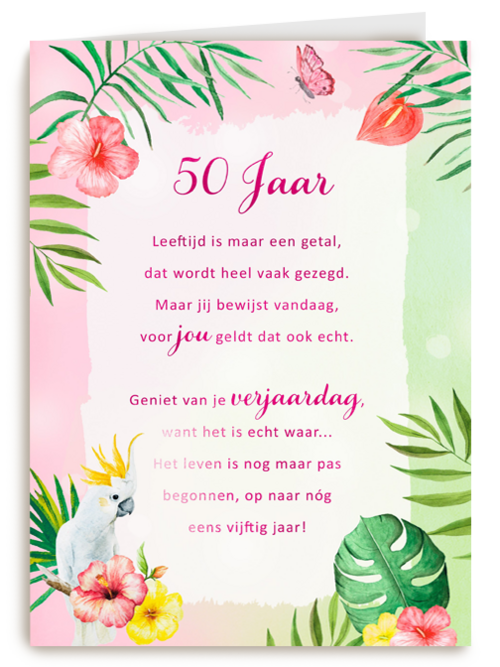 Verjaardagskaart 50 jaar Leeftijd is maar een getal More than words