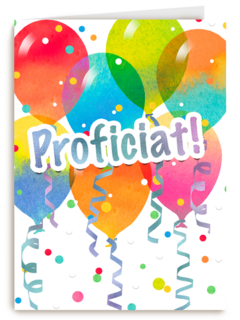 proficiat met ballonnen en confetti