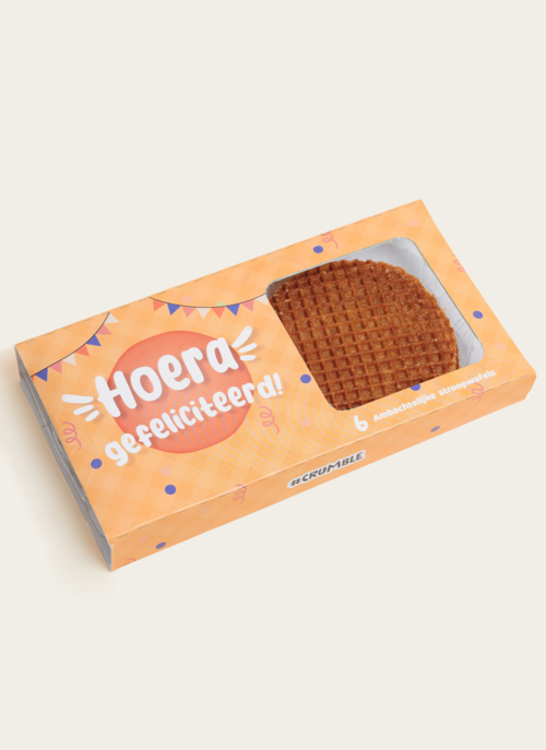 Hoera! Gefeliciteerd Stroopwafels 6 Stuks | Hallmark Cadeau Koek En Cake |