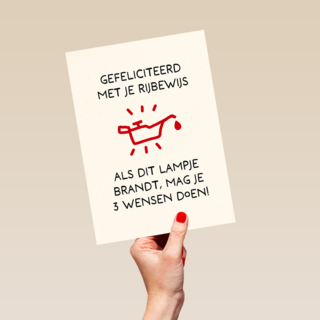 Rijbewijs kaart grappig als dit lampje brandt..