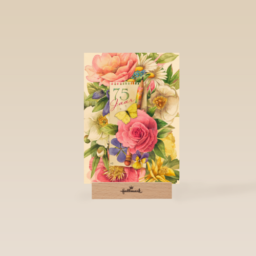vijfenzeventig jaar met bloemen
