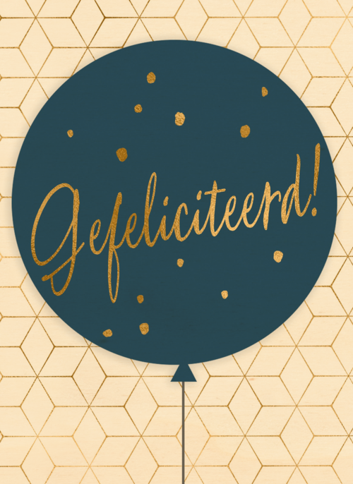 Verjaardagskaart man hip Ballon met gefeliciteerd