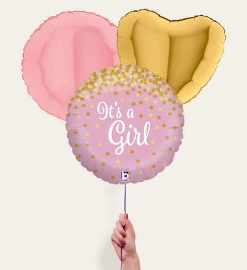 Ballonnentros It is a Girl Roze Goud