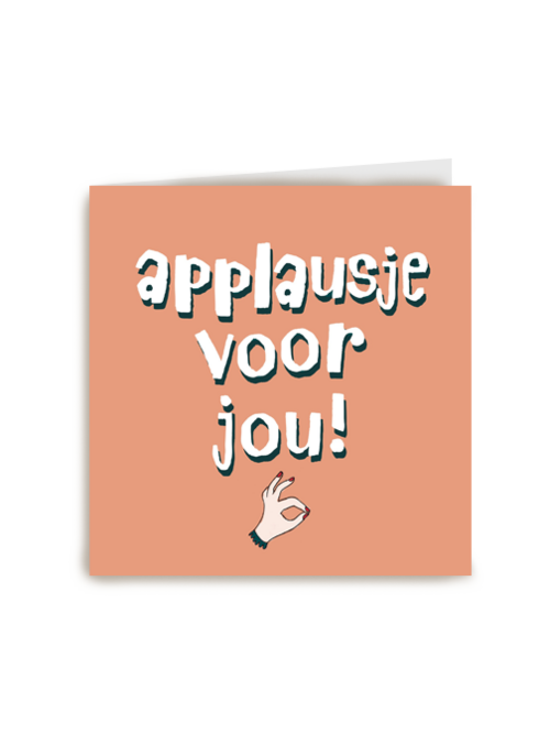 complimentkaart applausje voor jou oranje