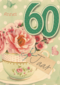 verjaardag leeftijden kopje bloemen 60
