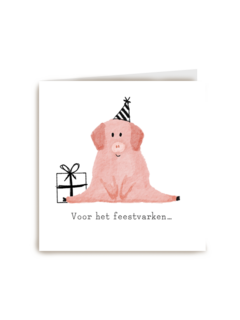 verjaardagskaart voor het feestvarken