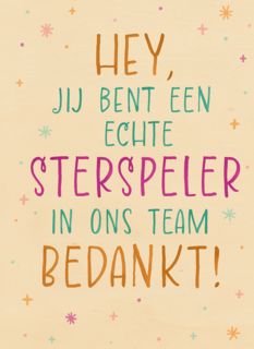 Sterspeler in ons team