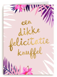 Trouwdagkaart Een dikke felicitatie knuffel