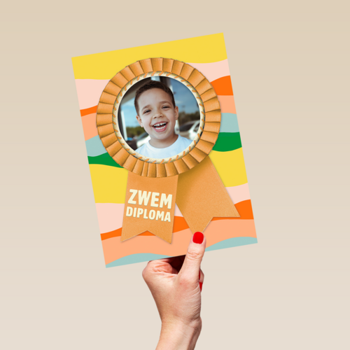 zwemdiploma fotokaart lintje