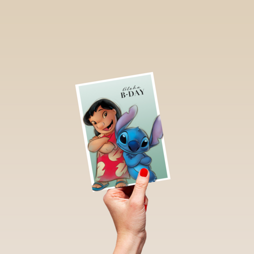 Lilo and Stitch verjaardagskaart aloha birthday