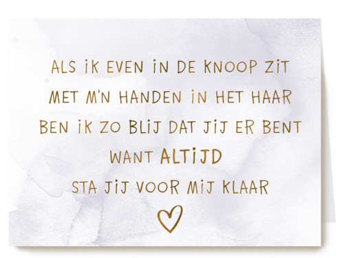 Kaart Hallmark | Vriendschap Moederdag Valentijn | Valentijnskaart Romantisch Altijd Sta Jij Voor Mij Klaar