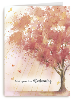 Condoleance oprechte deelneming boom roze