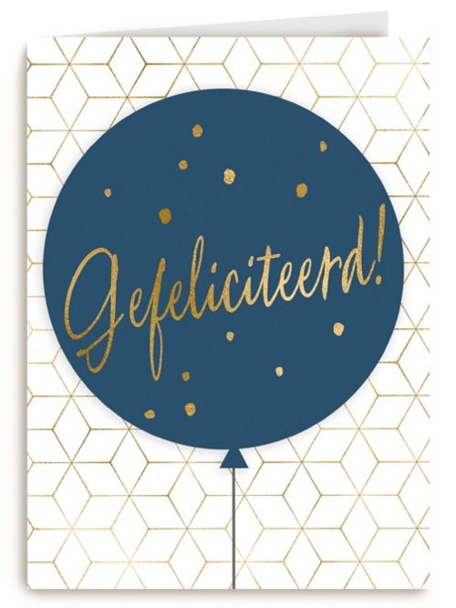 Verjaardagskaart man hip Ballon met gefeliciteerd