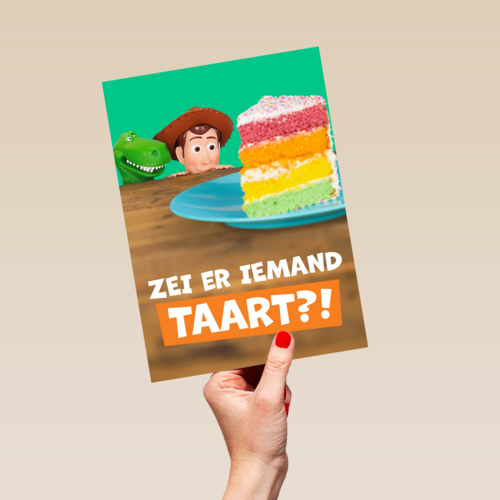 Toy Story kaart Zei er iemand taart
