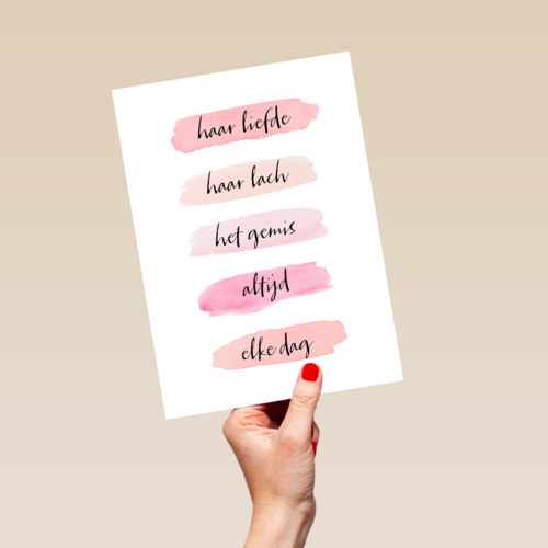 Herinnering kaart Moederdag Haar liefde haar lach