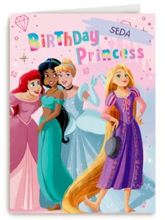 Birthday princess verjaardagskaart Disney prinses