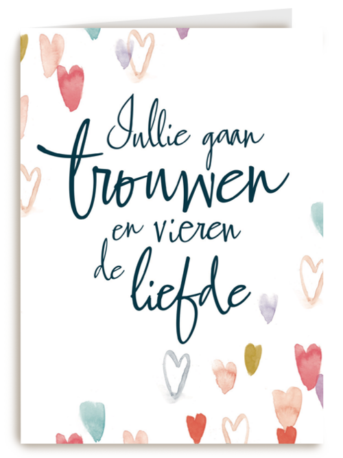 huwelijks kaart jullie gaan trouwen en vieren de liefde