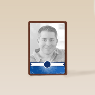 fotokaart jubileum blauw zoveel jaar in dienst