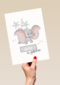Baby is geboren Disney kaart met Dumbo