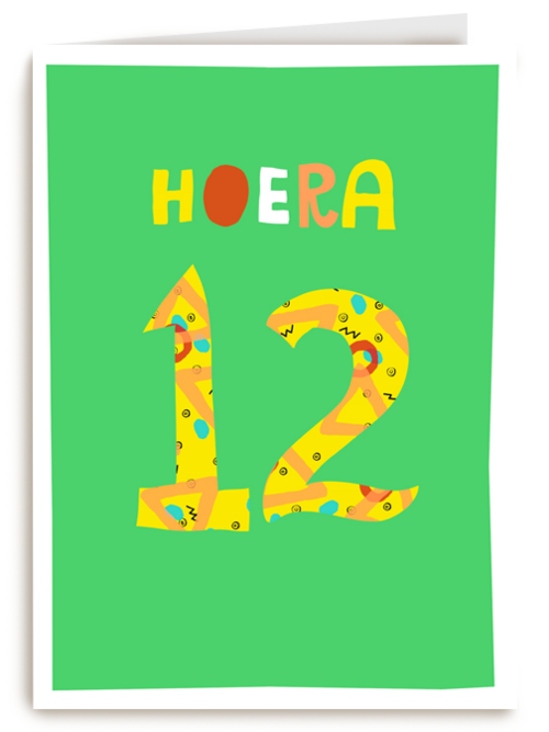 Verjaardagskaart 12 hoera jongen