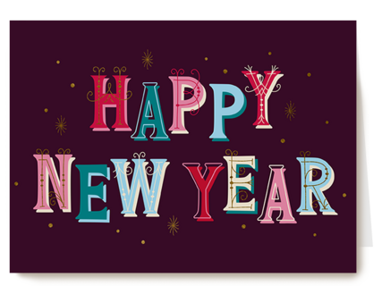 Happy New Year Gekleurde Letters