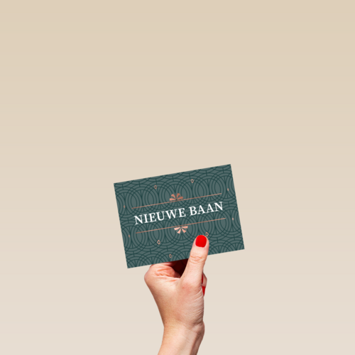 nieuwe baan kaart stijlvol
