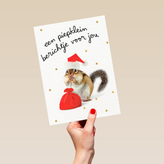 Kerstkaart hart onder de riem Een piepklein berichtje voor jou