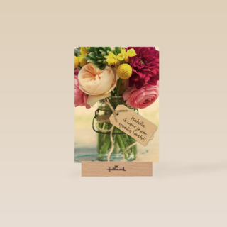 een bos bloemen voor een spoedig herstel