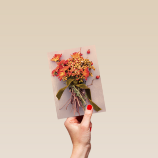 herfst kaart met herfstbloemen